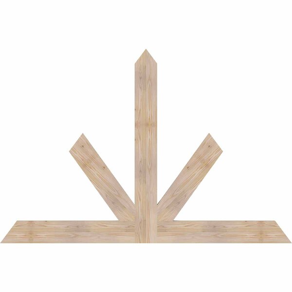 Ekena Millwork Saratoga Smooth Timber Gable Bracket, Douglas Fir, 72"W x 48"H x 1 1/2"D x 5 1/2"F, 16/12 Pitch GBW072X48X0206SAR00SDF - main